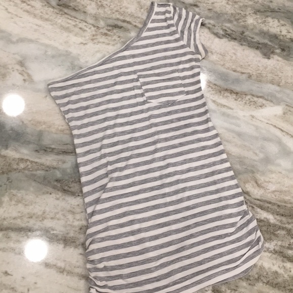 One Shoulder Stripe Fitted Top - Picture 8 of 8